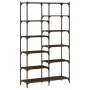 Engineered wood iron shelf oak brown 100x32x170 cm by vidaXL, Bookcases and shelves - Ref: Foro24-832792, Price: 106,27 €, Di...