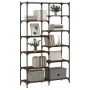 Engineered wood iron shelf oak brown 100x32x170 cm by vidaXL, Bookcases and shelves - Ref: Foro24-832792, Price: 106,27 €, Di...
