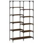 Engineered wood iron shelf oak brown 100x32x170 cm by vidaXL, Bookcases and shelves - Ref: Foro24-832792, Price: 106,27 €, Di...
