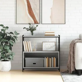 Iron and wood shelf, gray Sonoma engineering, 80x30x78.5 cm by vidaXL, Bookcases and shelves - Ref: Foro24-832796, Price: 44,...
