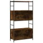 Engineered wood iron shelf smoked oak 80x30x145.5cm by vidaXL, Bookcases and shelves - Ref: Foro24-832800, Price: 54,63 €, Di...