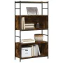 Engineered wood iron shelf smoked oak 80x30x145.5cm by vidaXL, Bookcases and shelves - Ref: Foro24-832800, Price: 54,63 €, Di...
