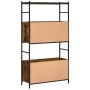 Engineered wood iron shelf smoked oak 80x30x145.5cm by vidaXL, Bookcases and shelves - Ref: Foro24-832800, Price: 54,63 €, Di...
