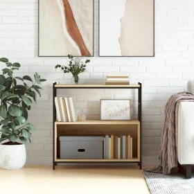 Iron and Sonoma oak wood shelving unit, 80x30x78.5 cm by vidaXL, Bookcases and shelves - Ref: Foro24-832794, Price: 53,35 €, ...
