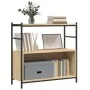 Iron and Sonoma oak wood shelving unit, 80x30x78.5 cm by vidaXL, Bookcases and shelves - Ref: Foro24-832794, Price: 53,35 €, ...