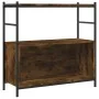 Engineered wood iron shelf smoked oak 80x30x78.5 cm by vidaXL, Bookcases and shelves - Ref: Foro24-832795, Price: 41,73 €, Di...