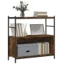 Engineered wood iron shelf smoked oak 80x30x78.5 cm by vidaXL, Bookcases and shelves - Ref: Foro24-832795, Price: 41,73 €, Di...