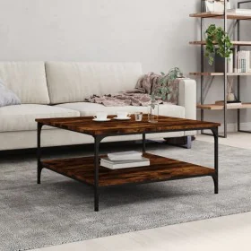 Smoked oak engineered wood coffee table 80x80x40 cm by vidaXL, Coffee table - Ref: Foro24-832840, Price: 60,92 €, Discount: %