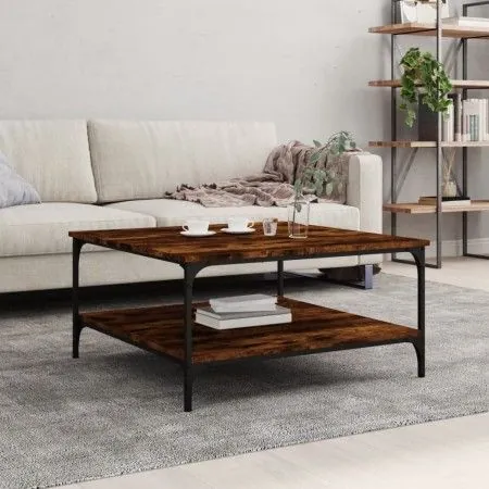 Couchtisch aus geräuchertem Eichenholzwerkstoff, 80 x 80 x 40 cm von vidaXL, Couchtisch - Ref: Foro24-832840, Preis: 60,92 €,...