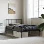 Bed frame with black metal headboard 90x190 cm by vidaXL, Beds and slatted bases - Ref: Foro24-352472, Price: 59,93 €, Discou...