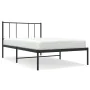 Bed frame with black metal headboard 90x190 cm by vidaXL, Beds and slatted bases - Ref: Foro24-352472, Price: 59,93 €, Discou...