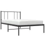 Bed frame with black metal headboard 90x190 cm by vidaXL, Beds and slatted bases - Ref: Foro24-352472, Price: 59,93 €, Discou...