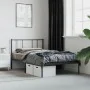 Bed frame with black metal headboard 90x190 cm by vidaXL, Beds and slatted bases - Ref: Foro24-352472, Price: 59,93 €, Discou...