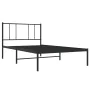 Bed frame with black metal headboard 90x190 cm by vidaXL, Beds and slatted bases - Ref: Foro24-352472, Price: 59,93 €, Discou...