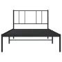 Bed frame with black metal headboard 90x190 cm by vidaXL, Beds and slatted bases - Ref: Foro24-352472, Price: 59,93 €, Discou...