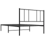 Bed frame with black metal headboard 90x190 cm by vidaXL, Beds and slatted bases - Ref: Foro24-352472, Price: 59,93 €, Discou...