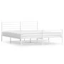 Metal bed frame with headboard and footboard white 183x213 cm by vidaXL, Beds and slatted bases - Ref: Foro24-352391, Price: ...