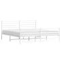Metal bed frame with headboard and footboard white 183x213 cm by vidaXL, Beds and slatted bases - Ref: Foro24-352391, Price: ...