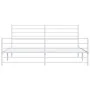 Metal bed frame with headboard and footboard white 183x213 cm by vidaXL, Beds and slatted bases - Ref: Foro24-352391, Price: ...