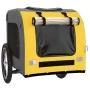 Haustier-Fahrradanhänger, Eisen-Oxford-Stoff, gelb-grau von vidaXL, Kinderwagen für Haustiere - Ref: Foro24-93833, Preis: 99,...