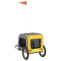 Haustier-Fahrradanhänger, Eisen-Oxford-Stoff, gelb-grau von vidaXL, Kinderwagen für Haustiere - Ref: Foro24-93833, Preis: 99,...