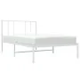 Estructura de cama de metal con cabecero blanco 100x200 cm de vidaXL, Camas y somieres - Ref: Foro24-352524, Precio: 62,12 €,...