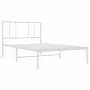 Estructura de cama de metal con cabecero blanco 100x200 cm de vidaXL, Camas y somieres - Ref: Foro24-352524, Precio: 62,12 €,...