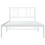 Estructura de cama de metal con cabecero blanco 100x200 cm de vidaXL, Camas y somieres - Ref: Foro24-352524, Precio: 62,12 €,...