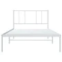 Metal bed frame with white headboard 100x200 cm by vidaXL, Beds and slatted bases - Ref: Foro24-352524, Price: 62,12 €, Disco...