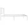 Estructura de cama de metal con cabecero blanco 100x200 cm de vidaXL, Camas y somieres - Ref: Foro24-352524, Precio: 62,12 €,...