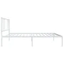 Metal bed frame with white headboard 100x200 cm by vidaXL, Beds and slatted bases - Ref: Foro24-352524, Price: 62,12 €, Disco...