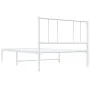 Estructura de cama de metal con cabecero blanco 100x200 cm de vidaXL, Camas y somieres - Ref: Foro24-352524, Precio: 62,12 €,...