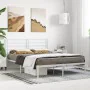 Metal bed frame with white headboard 150x200 cm by vidaXL, Beds and slatted bases - Ref: Foro24-352370, Price: 103,09 €, Disc...