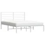 Estructura de cama de metal con cabecero blanca 150x200 cm de vidaXL, Camas y somieres - Ref: Foro24-352370, Precio: 103,01 €...