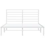 Bettgestell aus Metall mit weißem Kopfteil 150x200 cm von vidaXL, Betten und Lattenroste - Ref: Foro24-352370, Preis: 103,01 ...