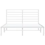 Metal bed frame with white headboard 150x200 cm by vidaXL, Beds and slatted bases - Ref: Foro24-352370, Price: 103,09 €, Disc...