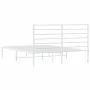 Bettgestell aus Metall mit weißem Kopfteil 150x200 cm von vidaXL, Betten und Lattenroste - Ref: Foro24-352370, Preis: 103,01 ...