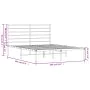 Metal bed frame with white headboard 150x200 cm by vidaXL, Beds and slatted bases - Ref: Foro24-352370, Price: 103,09 €, Disc...
