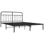 Bed frame with black metal headboard 183x213 cm by vidaXL, Beds and slatted bases - Ref: Foro24-352583, Price: 123,82 €, Disc...