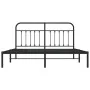 Bed frame with black metal headboard 183x213 cm by vidaXL, Beds and slatted bases - Ref: Foro24-352583, Price: 123,82 €, Disc...