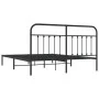 Bed frame with black metal headboard 183x213 cm by vidaXL, Beds and slatted bases - Ref: Foro24-352583, Price: 123,82 €, Disc...