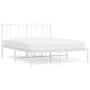 Metallbettgestell mit weißem Kopfteil 135x190 cm von vidaXL, Betten und Lattenroste - Ref: Foro24-352528, Preis: 93,79 €, Rab...