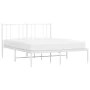 Metal bed frame with white headboard 135x190 cm by vidaXL, Beds and slatted bases - Ref: Foro24-352528, Price: 93,79 €, Disco...