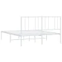 Metal bed frame with white headboard 135x190 cm by vidaXL, Beds and slatted bases - Ref: Foro24-352528, Price: 93,79 €, Disco...