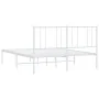 Metallbettgestell mit weißem Kopfteil 135x190 cm von vidaXL, Betten und Lattenroste - Ref: Foro24-352528, Preis: 93,79 €, Rab...