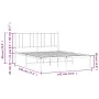 Metal bed frame with white headboard 135x190 cm by vidaXL, Beds and slatted bases - Ref: Foro24-352528, Price: 93,79 €, Disco...