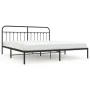 Bed frame with black metal headboard 200x200 cm by vidaXL, Beds and slatted bases - Ref: Foro24-352585, Price: 132,24 €, Disc...