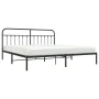 Bed frame with black metal headboard 200x200 cm by vidaXL, Beds and slatted bases - Ref: Foro24-352585, Price: 132,24 €, Disc...