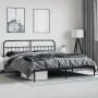 Bed frame with black metal headboard 200x200 cm by vidaXL, Beds and slatted bases - Ref: Foro24-352585, Price: 132,24 €, Disc...