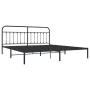 Bed frame with black metal headboard 200x200 cm by vidaXL, Beds and slatted bases - Ref: Foro24-352585, Price: 132,24 €, Disc...